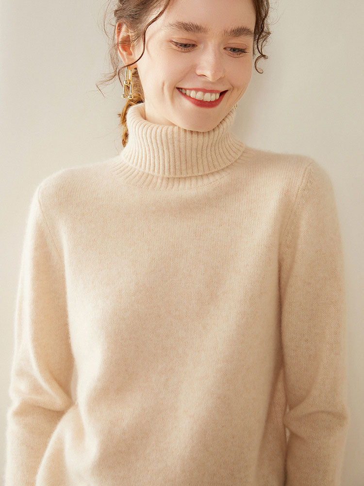 Classic Turtleneck Wool-Cashmere Blend Sweater