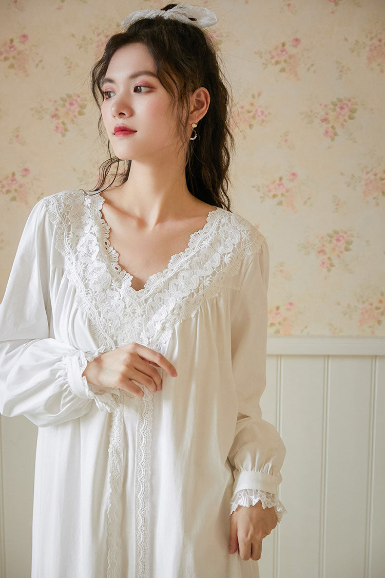 Lace Trimmed Vintage Style Nightgown