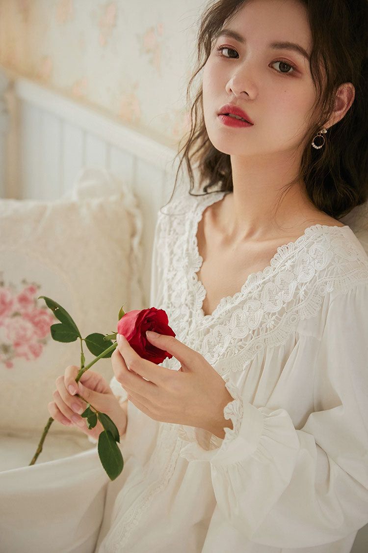 Lace Trimmed Vintage Style Nightgown