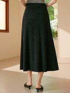 Cashmere Herringbone Midi-Skirt