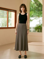 Cashmere Midi-length Irregular pattern Skirt