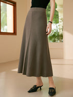 Cashmere Midi-length Irregular pattern Skirt