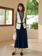 Cashmere Midi-length Irregular pattern Skirt