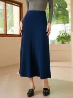 Cashmere Midi-length Irregular pattern Skirt