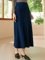 Cashmere Midi-length Irregular pattern Skirt