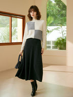 Cashmere Midi-length Irregular pattern Skirt