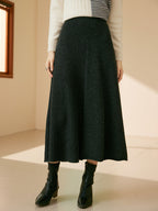 Cashmere Midi-length Irregular pattern Skirt