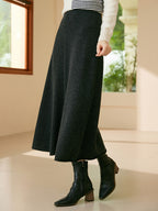 Cashmere Midi-length Irregular pattern Skirt