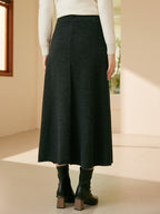 Cashmere Midi-length Irregular pattern Skirt