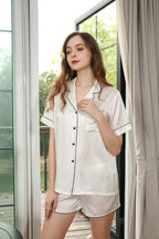 Silk  T-shirt and Shorts Pajamas Set