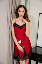 Silk Nightgown & Robe Set With Delicate Lace