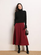 Cashmere Turtleneck Ribbed Sweater