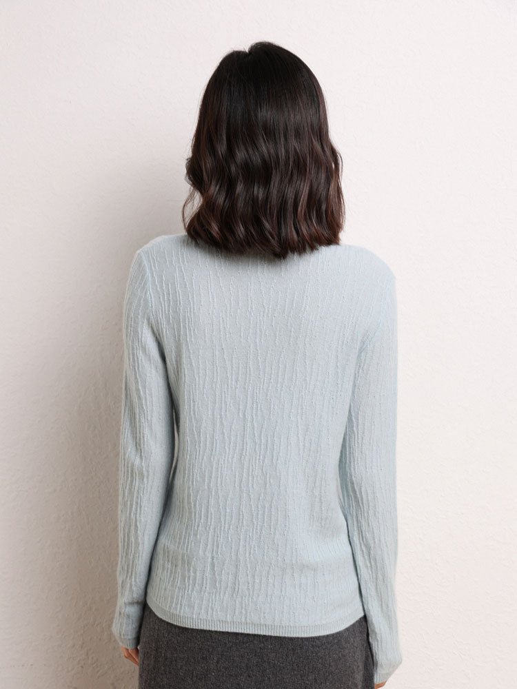Cashmere Turtleneck Ribbed Sweater