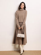 Cashmere Turtleneck Ribbed Sweater