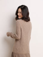 Cashmere Turtleneck Ribbed Sweater