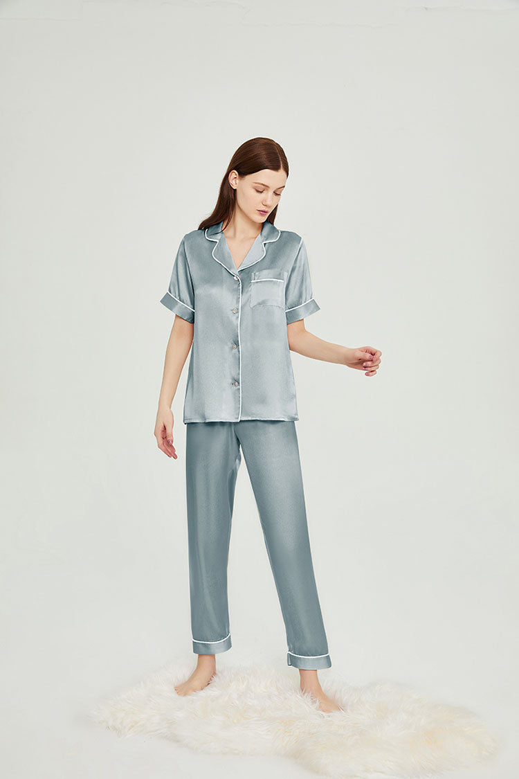 Silk Short Sleeve Pajama Set