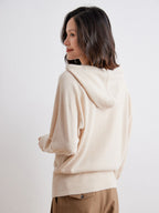 Cashmere Saddle-Shoulder Hoodie