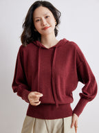 Cashmere Saddle-Shoulder Hoodie