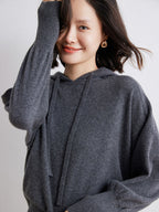 Cashmere Saddle-Shoulder Hoodie