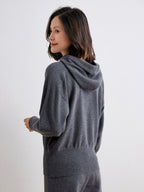 Cashmere Saddle-Shoulder Hoodie